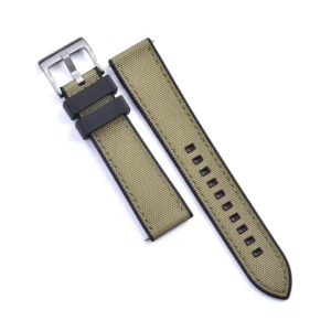 Watch Straps Canada Toile de voile et élastique FKM en kaki