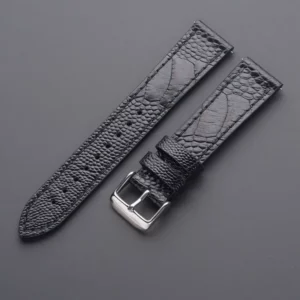 Black Ostrich Leather Watch Band - Quick Release - Exotic Leather from Watch Straps Canada