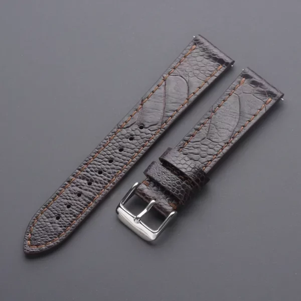 Brown Ostrich Leather Watch Band - Exotic Leather