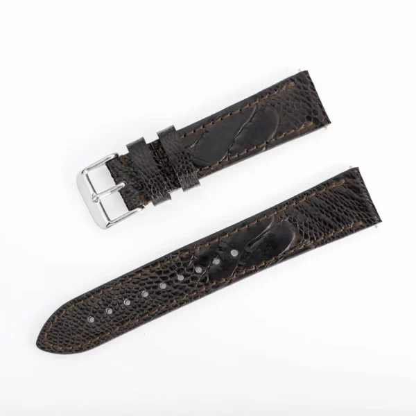 Bracelet de montre en cuir d'autruche brun - Quick Release - Exotic Leather from Watch Straps Canada