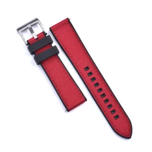 Watch Straps Canada Toile de voile et élastique FKM en rouge