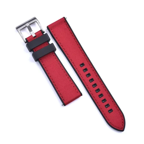 Watch Straps Canada Sailcloth and FKM rubber band in Red