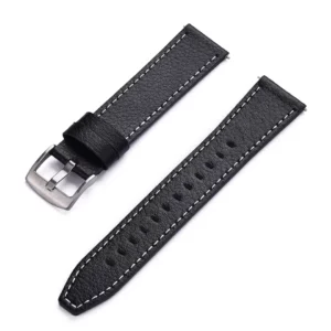 Watch Straps Canada Pebbled Leather Watch Band in Black