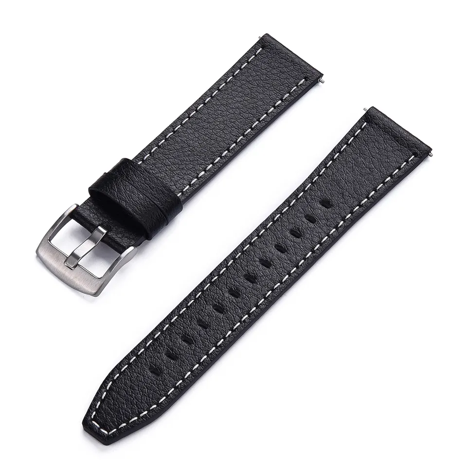 Watch Straps Canada Bracelet de montre en cuir noir