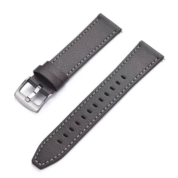 Watch Straps Canada Pebbled Leather Watch Band in Grey