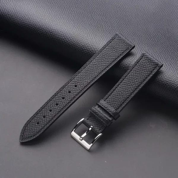 Watch Straps Canada Black Epsom Leather Watch Band made with top grain leather