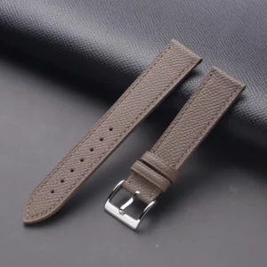 Watch Straps Canada Bracelet de montre en cuir Epsom gris en cuir de première qualité