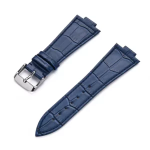 Bracelet de montre en cuir de crocodile bleu pour Tissot PRX by Watch Straps Canada