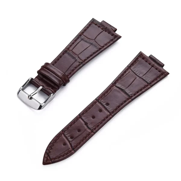 brun Bracelet-montre en cuir de crocodile pour Tissot PRX by Watch Straps Canada