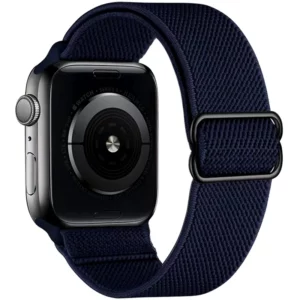 Watch Straps Canada Elastic Apple Watch loop band that stretches and can be adjusted in navy blue
