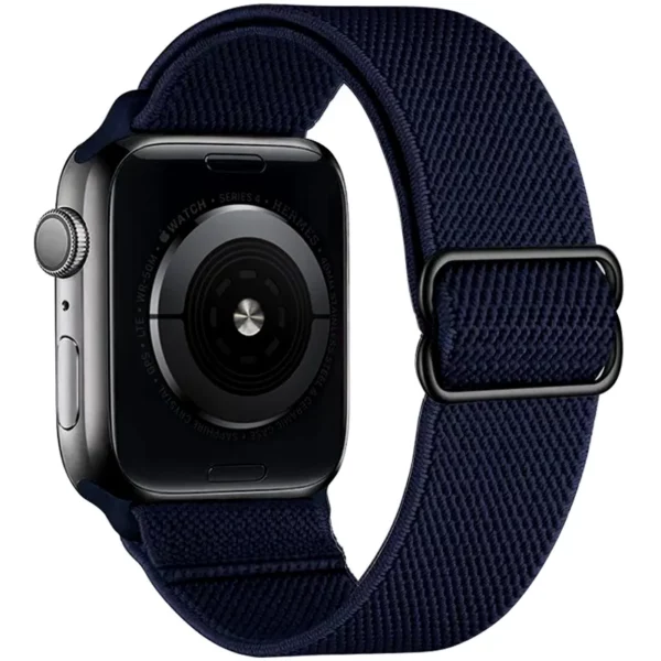 Watch Straps Canada Bracelet élastique pour Apple Watch, extensible et ajustable, bleu marine