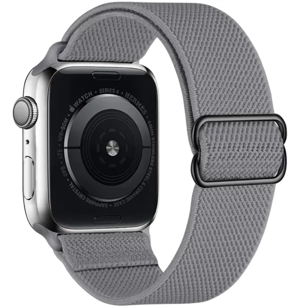 Watch Straps Canada Elastic Apple Watch loop band that stretches and can be adjusted in grey