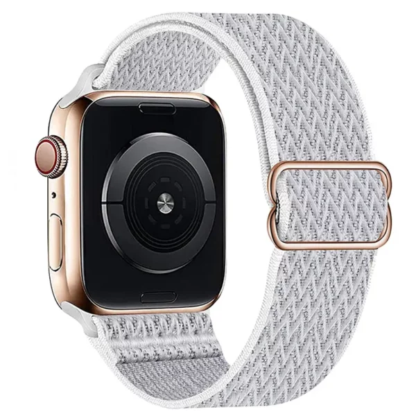 Watch Straps Canada Bracelet élastique pour Apple Watch, extensible et ajustable, en sergé gris pâle