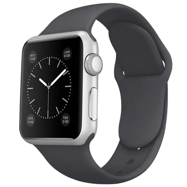 Watch Straps Canada Active Rubber Apple Watch Band in dark grey color