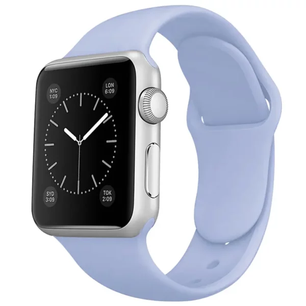 Watch Straps Canada Bracelet Apple Watch en caoutchouc actif de couleur bleu clair