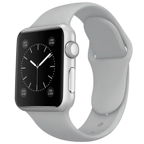 Watch Straps Canada Active Rubber Apple Watch Band in light grey color