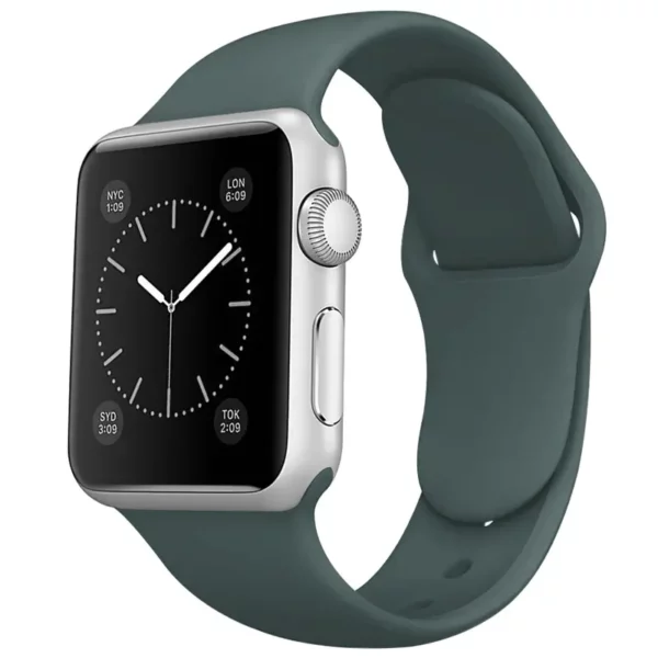 Watch Straps Canada Active Rubber Apple Watch Band in teal green color