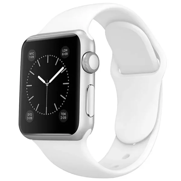 Watch Straps Canada Active Rubber Apple Watch Band in white color