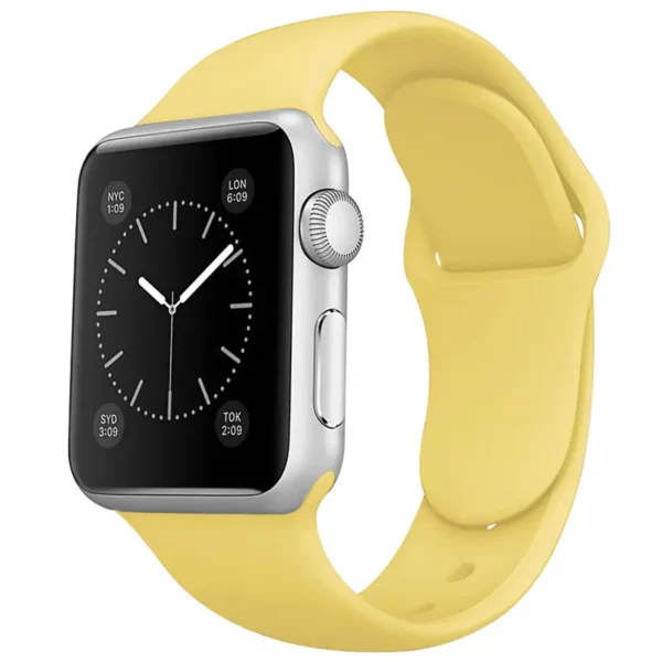 Watch Straps Canada Bracelet Apple Watch en caoutchouc actif de couleur jaune