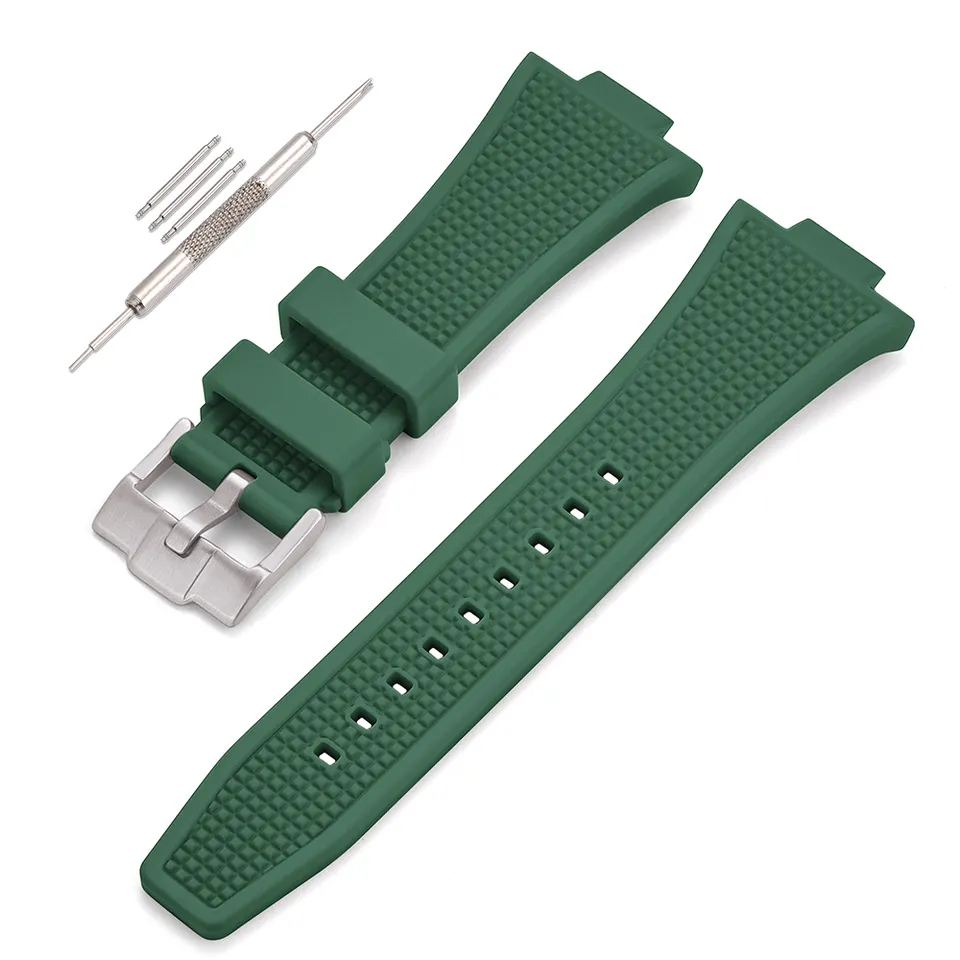 Bracelet caoutchouc FKM Tissot PRX en vert de Watch Straps Canada