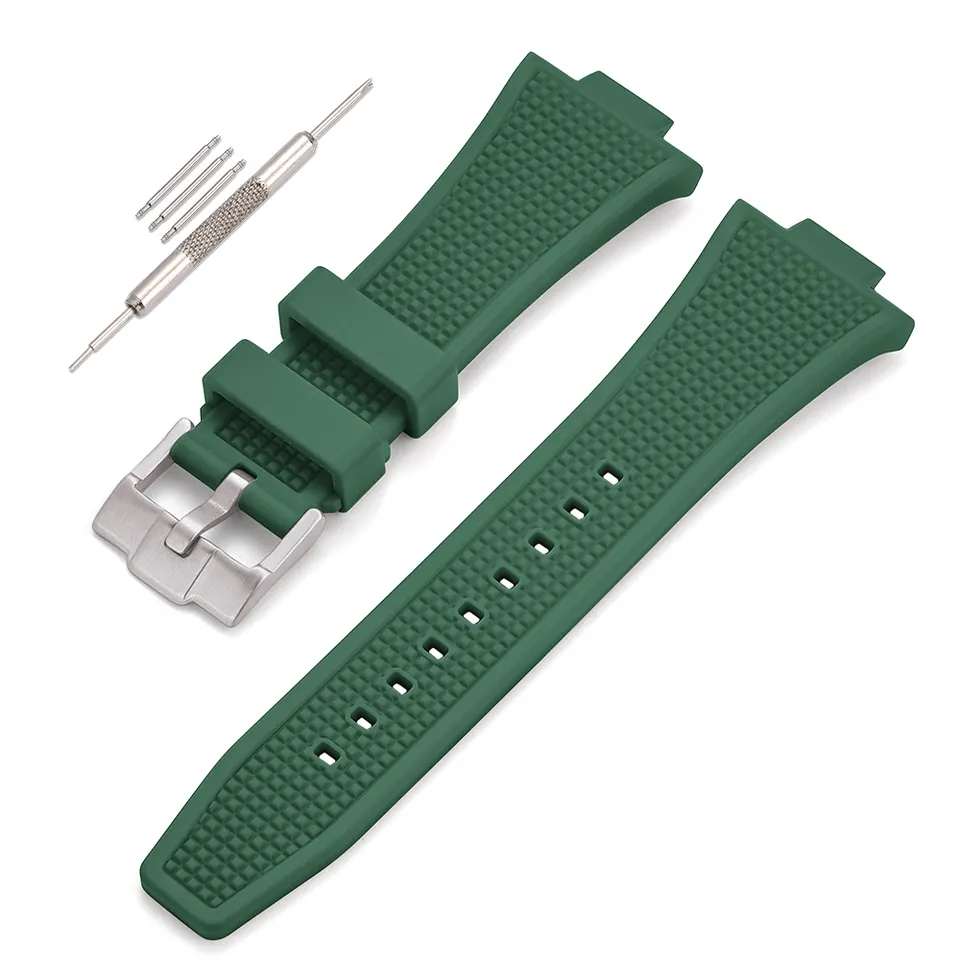 FKM Tissot PRX Rubber Watch Band in Green from Watch Straps Canada