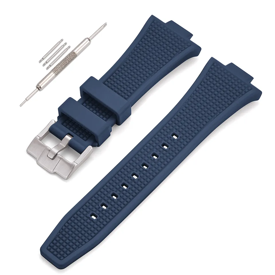 Bracelet caoutchouc FKM Tissot PRX en bleu marine de Watch Straps Canada