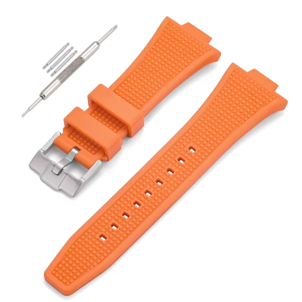 FKM Tissot PRX Rubber Watch Band in Orange from Watch Straps Canada