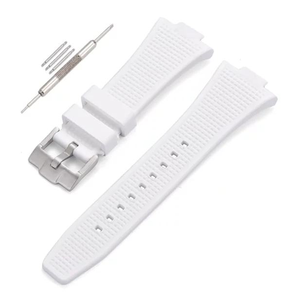 FKM Tissot PRX Rubber Watch Band in White from Watch Straps Canada