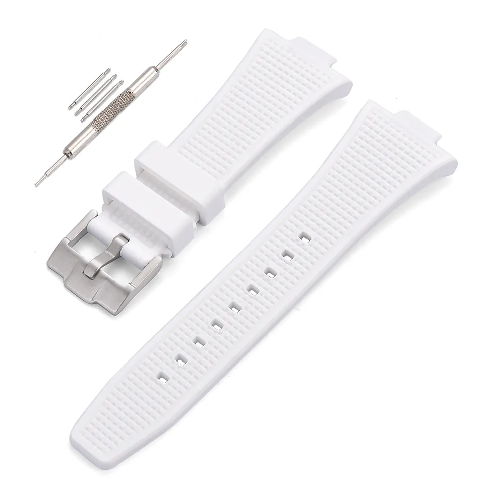 FKM Tissot PRX Rubber Rubber Band in White from Watch Straps Canada