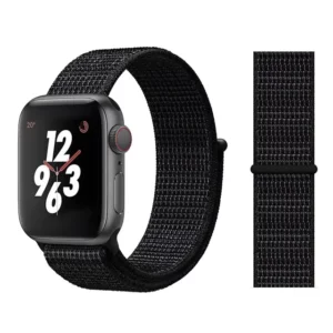 Bracelet sport Apple Watch - Velcro - Noir par Watch Straps Canada