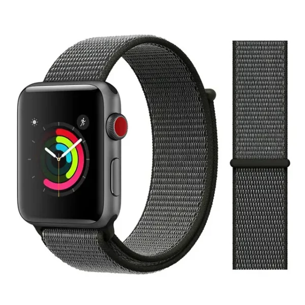 Bracelet sport Apple Watch - Velcro - Gris par Watch Straps Canada