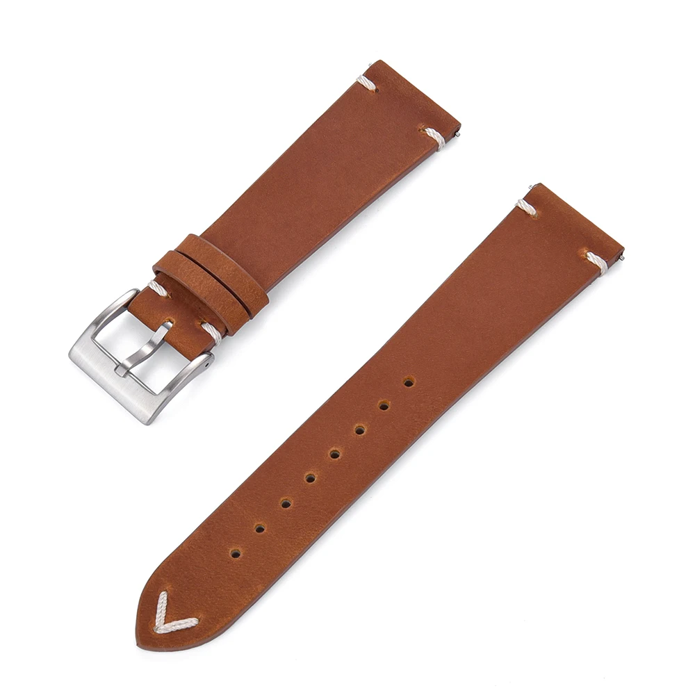 Crazy Horse Leather Watch Bands in Light Brown from Watch Straps Canada