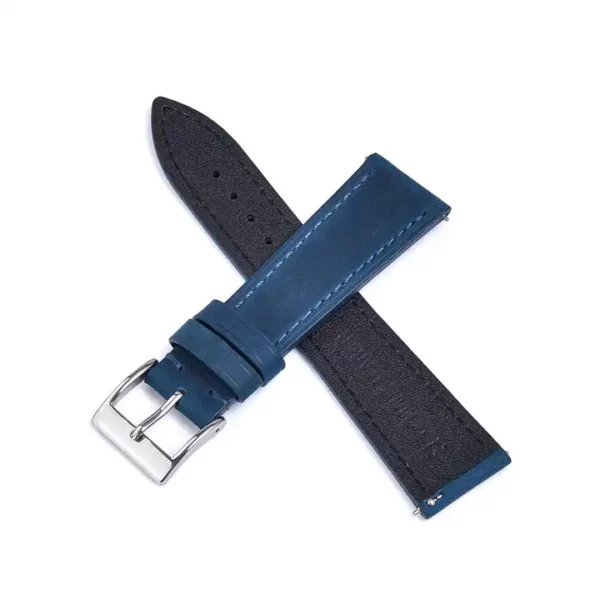 Bracelet de montre en cuir vintage de Watch Straps Canada en bleu